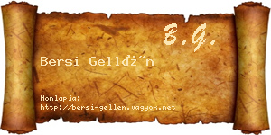 Bersi Gellén névjegykártya